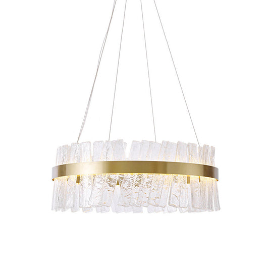 Oval LED Chandelier Contemporary Gold Textured Crystal Hanging Pendant Light over Table Clearhalo 'Ceiling Lights' 'Chandeliers' 'Modern Chandeliers' 'Modern' Lighting' 852701