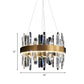 Crystal Rod Gold Finish Chandelier Circle Mid Century Style LED Hanging Light Fixture Clearhalo 'Ceiling Lights' 'Chandeliers' 'Modern Chandeliers' 'Modern' Lighting' 852736