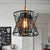 Black 1 Light Pendant Lighting Industrial Style Metallic Cone Cage Shade Hanging Lamp over Table Black Clearhalo 'Art Deco Pendants' 'Black' 'Cast Iron' 'Ceiling Lights' 'Ceramic' 'Crystal' 'Industrial Pendants' 'Industrial' 'Metal' 'Middle Century Pendants' 'Pendant Lights' 'Pendants' 'Rustic Pendants' 'Tiffany' Lighting' 85858