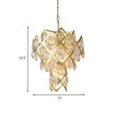Mid Century Crisscrossed Chandelier 4 Lights Faceted Crystal Drip Pendant Light in Gold Clearhalo 'Ceiling Lights' 'Chandeliers' 'Modern Chandeliers' 'Modern' Lighting' 862501