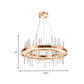 Rose Gold Circle Ceiling Suspension Lamp Modern Crystal Strip Bedroom LED Chandelier Clearhalo 'Ceiling Lights' 'Chandeliers' 'Modern Chandeliers' 'Modern' Lighting' 862509