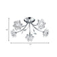 Polished Chrome 5-Head Semi Flush Modern Stylish Crystal Flower Blossom Ceiling Mount Chandelier Clearhalo 'Ceiling Lights' 'Close To Ceiling Lights' 'Close to ceiling' 'Semi-flushmount' Lighting' 862513