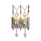 2-Light Crystal Strand Sconce Contemporary Silver Rod Bedroom Wall Mount Light Fixture Clearhalo 'Modern wall lights' 'Modern' 'Wall Lamps & Sconces' 'Wall Lights' Lighting' 862556