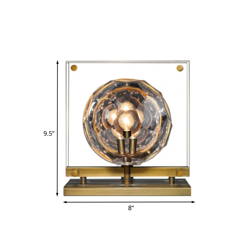 Crystal Bronze Finish Nightstand Light Gong Bell Design Modern Creative LED Table Lamp Clearhalo 'Lamps' 'Table Lamps' Lighting' 862681