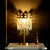 Brass 1 Bulb Nightstand Light Antique Crystal Fringe Table Lighting with Carved Crown Top Brass Clearhalo 'Lamps' 'Table Lamps' Lighting' 862702
