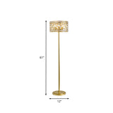 Gold Drum Cutouts Floor Light Traditional Crystal Single Lounge Standing Floor Lamp Clearhalo 'Floor Lamps' 'Lamps' Lighting' 862717