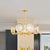 Postmodern Disc Chandelier 8 Heads Textured Glass Hanging Lamp in Gold over Dining Table Gold Clearhalo 'Ceiling Lights' 'Chandeliers' 'Modern Chandeliers' 'Modern' Lighting' 862722