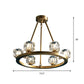 Ice Cube Crystal Hanging Chandelier Mid-Century 6 Bulbs Bedroom Pendant Light in Brass Clearhalo 'Ceiling Lights' 'Chandeliers' 'Modern Chandeliers' 'Modern' Lighting' 862733