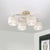 4/6-Bulb Semi Flush Mount Lamp Modern Dining Room Ceiling Fixture with Cup Prismatic Crystal Shade in Gold 4 Gold Clearhalo 'Ceiling Lights' 'Close To Ceiling Lights' 'Close to ceiling' 'Semi-flushmount' Lighting' 862827