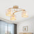 Gold V Arm Ceiling Mount Chandelier Postmodern Metal 3 Bulbs Restaurant Semi Flush Light with Crystal Shade Gold Clearhalo 'Ceiling Lights' 'Close To Ceiling Lights' 'Close to ceiling' 'Semi-flushmount' Lighting' 862849