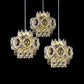 Modern Floral Layered Pendant Lamp 3 Bulbs Crystal Multiple Hanging Light in Chrome Clearhalo 'Ceiling Lights' 'Modern Pendants' 'Modern' 'Pendant Lights' 'Pendants' Lighting' 862884