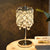 Crisscrossed Cylinder Lounge Table Lamp Modernist Crystal Clear/Champagne LED Night Stand Light Clear Clearhalo 'Lamps' 'Table Lamps' Lighting' 862974
