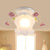 Flowerbud Cream Matte Glass Semi Flush Pastoral 1 Bulb Corridor Ceiling Mount Light in Yellow-Pink/White-Pink White-Pink Clearhalo 'Ceiling Lights' 'Close To Ceiling Lights' 'Close to ceiling' 'Glass shade' 'Glass' 'Semi-flushmount' Lighting' 863085