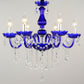 6-Bulb Ceiling Chandelier Modern Candle/Bell Clear Crystal Pendant Light in Blue with/without Fabric Shade Clearhalo 'Ceiling Lights' 'Chandeliers' 'Modern Chandeliers' 'Modern' Lighting' 863401