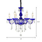 6-Bulb Ceiling Chandelier Modern Candle/Bell Clear Crystal Pendant Light in Blue with/without Fabric Shade Clearhalo 'Ceiling Lights' 'Chandeliers' 'Modern Chandeliers' 'Modern' Lighting' 863402