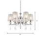 Fabric Chrome Hanging Chandelier Cone 6 Lights Contemporary Pendant Light with Crystal Draping Clearhalo 'Ceiling Lights' 'Chandeliers' 'Modern Chandeliers' 'Modern' Lighting' 863445