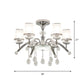 Modernism Bell Semi Flush Mount 6-Bulb Frosted Glass Flush Light in Chrome with Crystal Drop Clearhalo 'Ceiling Lights' 'Close To Ceiling Lights' 'Close to ceiling' 'Semi-flushmount' Lighting' 863449