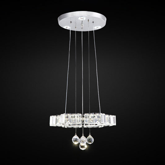 LED Clear Crystal Chandelier Light Minimalism Chrome Floral Dining Room Hanging Lamp Clearhalo 'Ceiling Lights' 'Chandeliers' 'Clear' 'Industrial' 'Modern Chandeliers' 'Modern' 'Tiffany' 'Traditional Chandeliers' Lighting' 863456