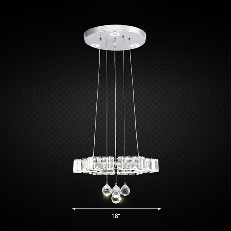 LED Clear Crystal Chandelier Light Minimalism Chrome Floral Dining Room Hanging Lamp Clearhalo 'Ceiling Lights' 'Chandeliers' 'Clear' 'Industrial' 'Modern Chandeliers' 'Modern' 'Tiffany' 'Traditional Chandeliers' Lighting' 863457