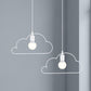 2-Bulb Kitchen Multi Light Pendant Nordic Black/White Pendulum Light with Cloud Iron Frame Clearhalo 'Ceiling Lights' 'Pendant Lights' 'Pendants' Lighting' 863640