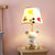 Kids Smiling Mouse Night Lamp Resin 1 Bulb Child Room Table Light with Fabric Shade in Pink/Blue Pink Clearhalo 'Lamps' 'Table Lamps' Lighting' 863729