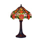 Ridged Shade Night Light Tiffany Stained Rose Patterned Glass Single Coffee Table Lamp Clearhalo 'Lamps' 'Table Lamps' Lighting' 863787