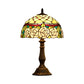 Single Living Room Nightstand Lamp Baroque Bronze Table Light with Beaded Roseborder Stained Glass Shade Clearhalo 'Lamps' 'Table Lamps' Lighting' 863792