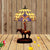 Resin Horse Carrying Kid Table Lamp Tiffany-Style 1 Head Coffee Night Light with Grid Stained Glass Shade Coffee Clearhalo 'Lamps' 'Table Lamps' Lighting' 863854