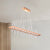 Iron Rose Gold Island Light Mesh Rectangle Contemporary LED Hanging Lamp with Inserted Crystal Rod Gold Clearhalo 'Ceiling Lights' 'Island Lights' Lighting' 874504