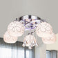 Global Living Room Semi Flush Minimalist Opal Glass 3/5 Lights Chrome Ceiling Flush with Crystal Drop 5 Chrome Clearhalo 'Ceiling Lights' 'Close To Ceiling Lights' 'Close to ceiling' 'Semi-flushmount' Lighting' 874679