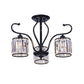 Cylindrical Crystal Semi Mount Lighting Modern 3/6 Lights Living Room Ceiling Light in Black Clearhalo 'Ceiling Lights' 'Close To Ceiling Lights' 'Close to ceiling' 'Semi-flushmount' Lighting' 874816