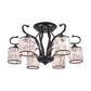 Cylindrical Crystal Semi Mount Lighting Modern 3/6 Lights Living Room Ceiling Light in Black Clearhalo 'Ceiling Lights' 'Close To Ceiling Lights' 'Close to ceiling' 'Semi-flushmount' Lighting' 874821