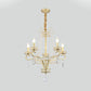 5/8 Bulbs Candle Chandelier Lamp Rustic Gold Crystal Prism Pendant Light Fixture for Living Room Clearhalo 'Ceiling Lights' 'Chandeliers' Lighting' options 875168