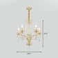 5/8 Bulbs Candle Chandelier Lamp Rustic Gold Crystal Prism Pendant Light Fixture for Living Room Clearhalo 'Ceiling Lights' 'Chandeliers' Lighting' options 875169