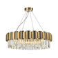 Round Dining Room Chandelier Postmodern Clear Crystal 8 Bulbs Black and Gold Pendant Clearhalo 'Ceiling Lights' 'Chandeliers' 'Modern Chandeliers' 'Modern' Lighting' 875192