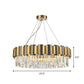 Round Dining Room Chandelier Postmodern Clear Crystal 8 Bulbs Black and Gold Pendant Clearhalo 'Ceiling Lights' 'Chandeliers' 'Modern Chandeliers' 'Modern' Lighting' 875193