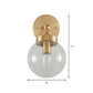 Modernist Ball Wall Mounted Lighting Clear Glass 1 Bulb Bedroom Rotatable Wall Lamp in Brass Clearhalo 'Cast Iron' 'Glass' 'Industrial' 'Modern wall lights' 'Modern' 'Tiffany' 'Traditional wall lights' 'Wall Lamps & Sconces' 'Wall Lights' Lighting' 875311