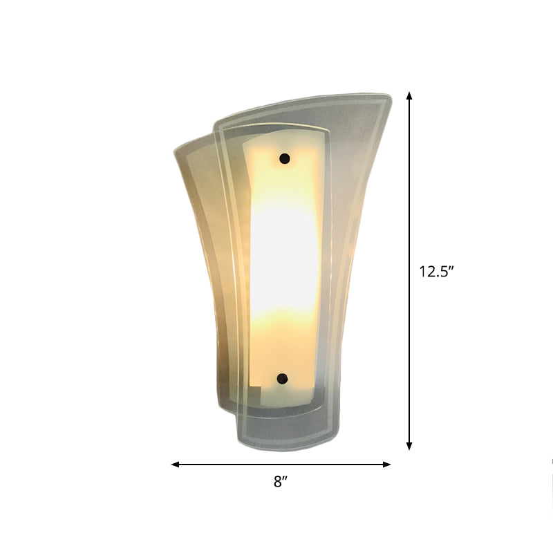 Geometric Living Room Wall Sconce Lamp Clear Glass 1 Light Modern Wall Mount Light Clearhalo 'Cast Iron' 'Glass' 'Industrial' 'Modern wall lights' 'Modern' 'Tiffany' 'Traditional wall lights' 'Wall Lamps & Sconces' 'Wall Lights' Lighting' 875339