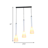 Modernism Teardrop Multi Ceiling Light White Glass 3-Light Restaurant Pendulum Lamp Clearhalo 'Ceiling Lights' 'Close To Ceiling Lights' 'Glass shade' 'Glass' 'Modern Pendants' 'Modern' 'Pendant Lights' 'Pendants' Lighting' 875474