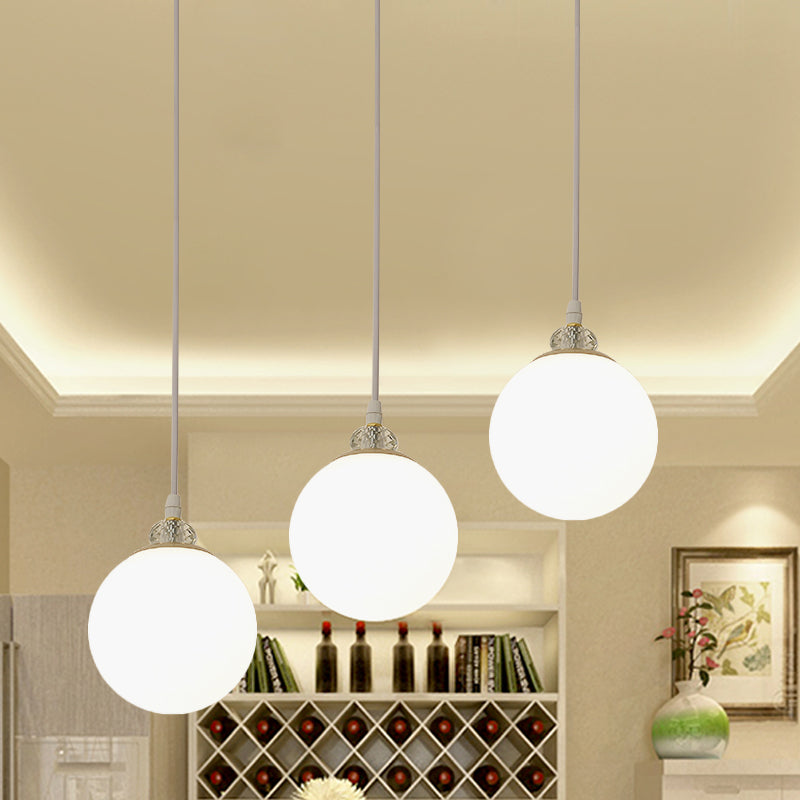 White/Black Waterdrop Multiple Hanging Light 3-Bulb Clear and Opal Glass Pendant Lamp with Linear Canopy White Clearhalo 'Ceiling Lights' 'Glass shade' 'Glass' 'Modern Pendants' 'Modern' 'Pendant Lights' 'Pendants' Lighting' 875486