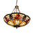 Large Pendant Lighting for Kitchen Island, Adjustable 2-Light Domed Hanging Light in Aged Bronze with Metal Chain and Stained Glass Shade Victorian Style Antique Brass Clearhalo 'Ceiling Lights' 'Chandeliers' 'Iluminaci��n' 'Industrial' 'L��mparas de Ara��a' 'L��mparas de Techo' 'Middle Century Chandeliers' 'Tiffany Chandeliers' 'Tiffany close to ceiling' 'Tiffany' Hogar' Lighting' 87696