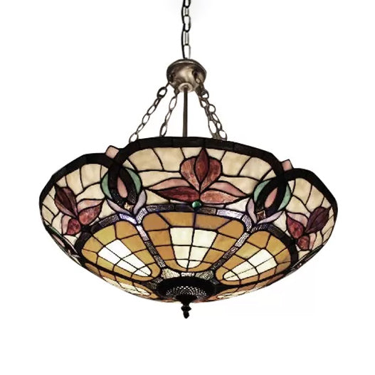 Large Pendant Lighting for Kitchen Island, Adjustable 2-Light Domed Hanging Light in Aged Bronze with Metal Chain and Stained Glass Shade Victorian Style Clearhalo 'Ceiling Lights' 'Chandeliers' 'Iluminaci��n' 'Industrial' 'L��mparas de Ara��a' 'L��mparas de Techo' 'Middle Century Chandeliers' 'Tiffany Chandeliers' 'Tiffany close to ceiling' 'Tiffany' Hogar' Lighting' 87697