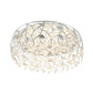 Romantic Chrome Flush Mount Light with Leaf & Crystal Bead Metal Ceiling Fixture for Bedroom Clearhalo 'Ceiling Lights' 'Close To Ceiling Lights' 'Close to ceiling' 'Flush mount' Lighting' 88060