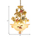 3-Light Inverted Hat Shade Chandelier American Flower Green Opaline Glass Ceiling Pendant Lamp Clearhalo 'Ceiling Lights' 'Chandeliers' 'Close To Ceiling Lights' 'Glass shade' 'Glass' Lighting' 882089