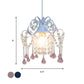 Cascade Restaurant Ceiling Lamp Minimalism Hand-Cut Crystal 1 Head Blue/Pink Down Lighting Pendant Clearhalo 'Ceiling Lights' 'Modern Pendants' 'Modern' 'Pendant Lights' 'Pendants' Lighting' 882137