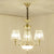 Minimalism Cone Pendant Light 3/6 Bulbs Clear Crystal Block Hanging Chandelier in Gold for Bedroom 3 Gold Clearhalo 'Ceiling Lights' 'Chandeliers' 'Modern Chandeliers' 'Modern' Lighting' 882205