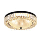 Minimalist Dome Flush Mount 5 Bulbs Textured Glass Flush Light Fixture in Black with Crystal Accent Clearhalo 'Ceiling Lights' 'Close To Ceiling Lights' 'Close to ceiling' 'Flush mount' Lighting' 882252