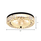 Minimalist Dome Flush Mount 5 Bulbs Textured Glass Flush Light Fixture in Black with Crystal Accent Clearhalo 'Ceiling Lights' 'Close To Ceiling Lights' 'Close to ceiling' 'Flush mount' Lighting' 882253