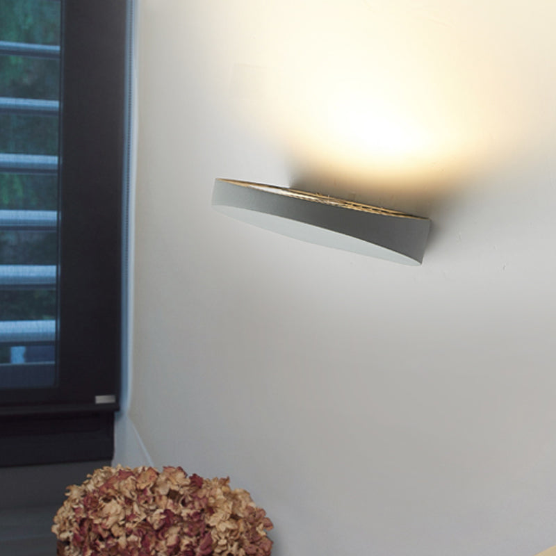 Aluminum Round Flush Wall Sconce Minimalist LED Wall Lighting in Black/Grey/White Finish for Corridor Clearhalo 'Cast Iron' 'Glass' 'Industrial' 'Modern wall lights' 'Modern' 'Tiffany' 'Traditional wall lights' 'Wall Lamps & Sconces' 'Wall Lights' Lighting' 882787