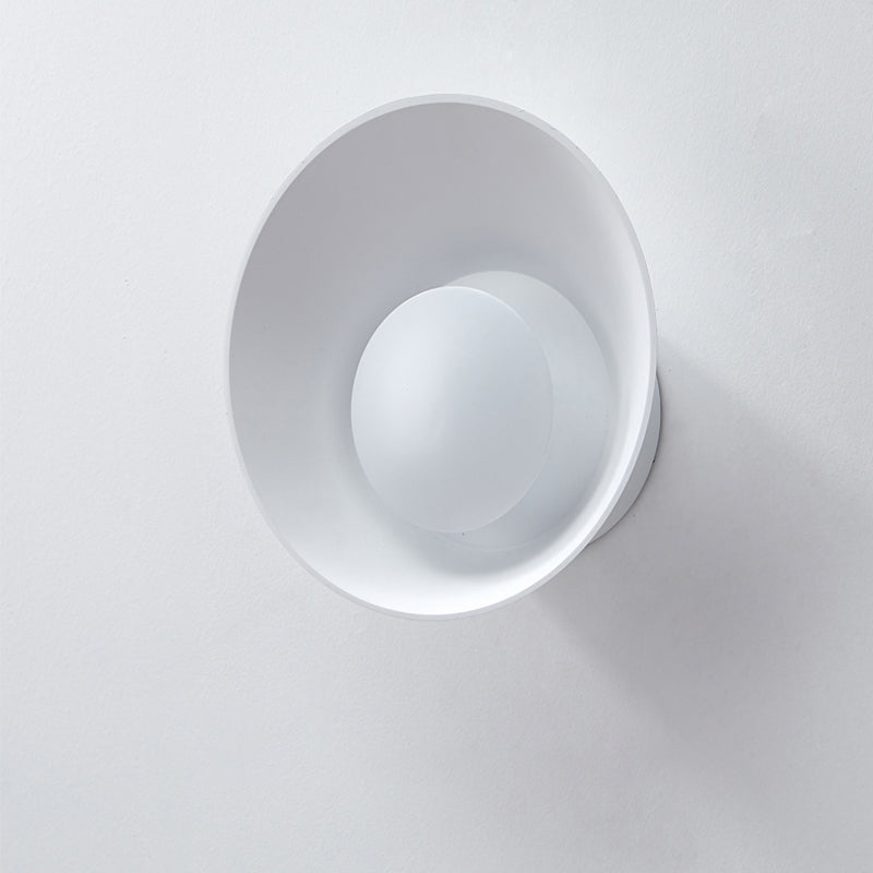 White/Black/Pink Finish Bowl Shape Sconce Light Minimalism LED Aluminum Wall Lamp for Drawing Room Clearhalo 'Cast Iron' 'Glass' 'Industrial' 'Modern wall lights' 'Modern' 'Tiffany' 'Traditional wall lights' 'Wall Lamps & Sconces' 'Wall Lights' Lighting' 882797